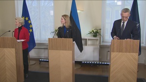 Joint press conference of the NATO Secretary General, the Prime Minister of Estonia and the President of the European Commission (Q&A)