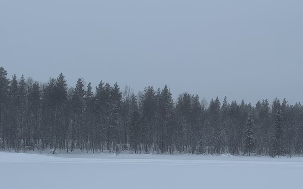 3-71 Cavalry Regiment, 1BCT, 10th Mountain Division train on what to do if a soldier breaks through ice while crossing a river during Defense Exercise North in Sodankyla Garrison, Finland, during Exercise Arctic Forge '23 on Feb. 23, 2023