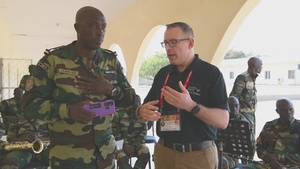 Senegalese Armed Forces Band and USAF Band rehearse together in Senegal