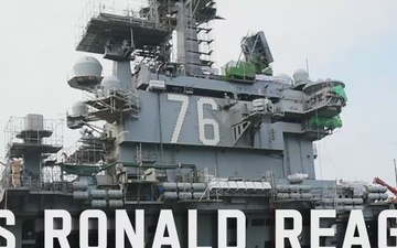 USS Ronald Reagan (CVN 76) Sailors perform poly resin compound maintenance