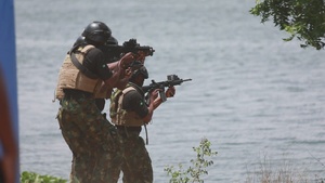 Nigeria military forces conduct boat clearing drills