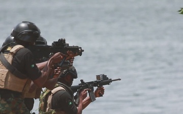 Nigeria military forces conduct boat clearing drills
