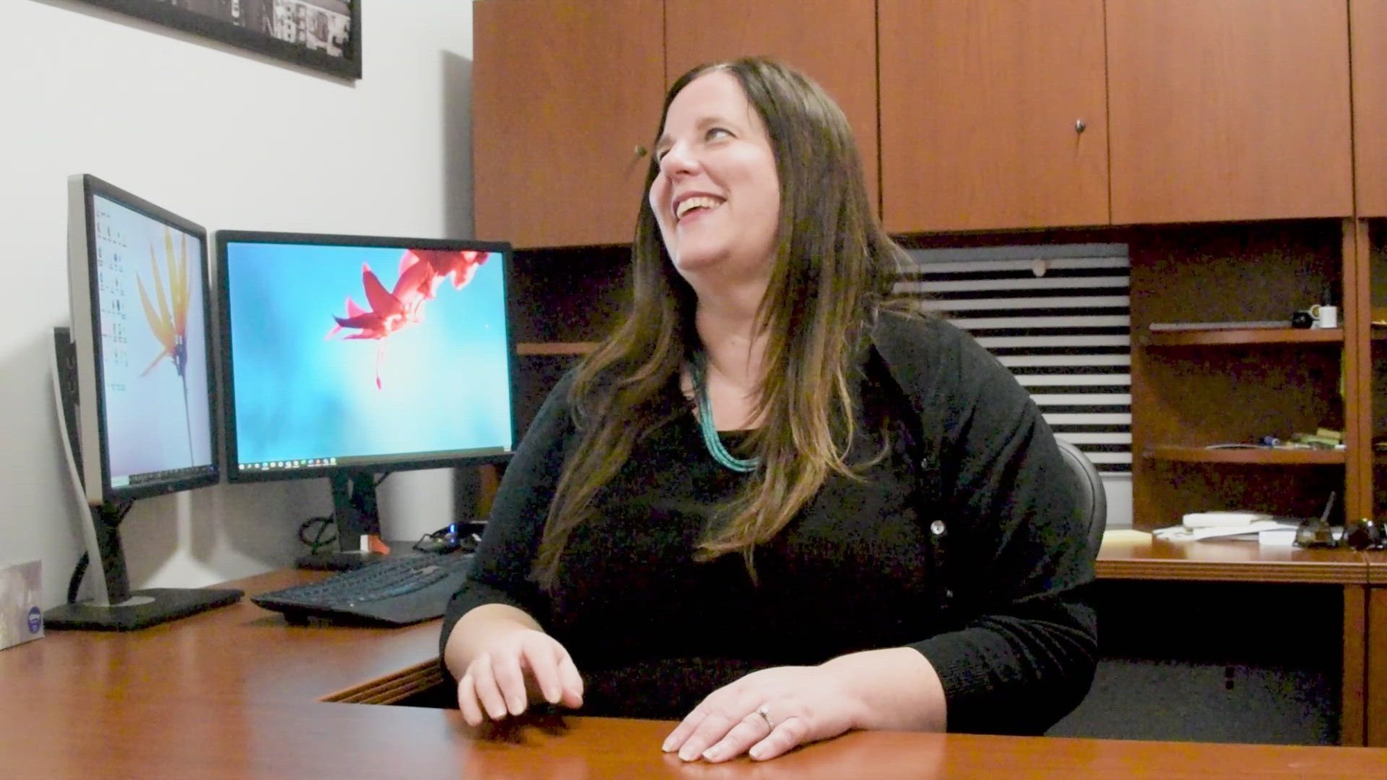U.S. Army Corps of Engineers Sacramento Chief of Cost Operations, Theresa Gneiting-James, sits through a fun interview and shares her world of engineering for National Engineer Week in Sacramento, California on February 24, 2023. National Engineers Week celebrates engineers who work within USACE and their overall contributions. (U.S. Army video by Bertha Smith, U.S. Army Corps of Engineers Sacramento District Public Affairs)