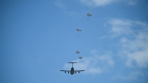Joint Special Operations Forces Preform Free Falls While UH-60 Blackhawk Unit Prepares for Takeoff - B-Roll