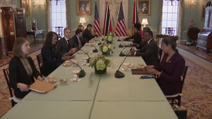 Secretary of State Antony J. Blinken meets with Trinidad and Tobago Foreign Minister Amery Browne at the Department of State