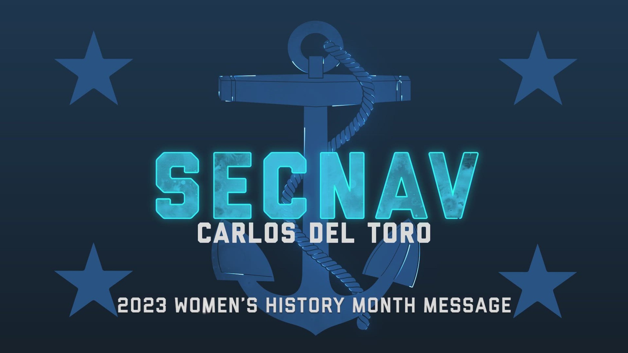Secretary of the Navy Carlos Del Toro delivers his message for the 2023 International Women’s Day and Women’s History Month. Del Toro also announced the renaming of USNS Maury (T-AGS 66) to USNS Marie Tharp (T-AGS 66). (U.S. Navy video by Mass Communication Specialist 2nd Class T. Logan Keown)