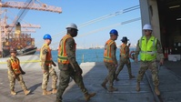 595th Trans BDE conducts Port Operations with M1 Abrams tanks and AH-64 helicopters.