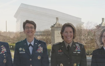 Gen. Van Ovost participates in the Beyond Firsts panel at Military Women's Memorial, Arlington, VA