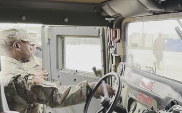 Soldiers conduct motor pool maintenance on sustainment vehicles 10