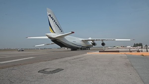 Ukraine Antonov AN-124 Ruslan delivers 101 tons of humanitarian cargo to Incirlik Air Base