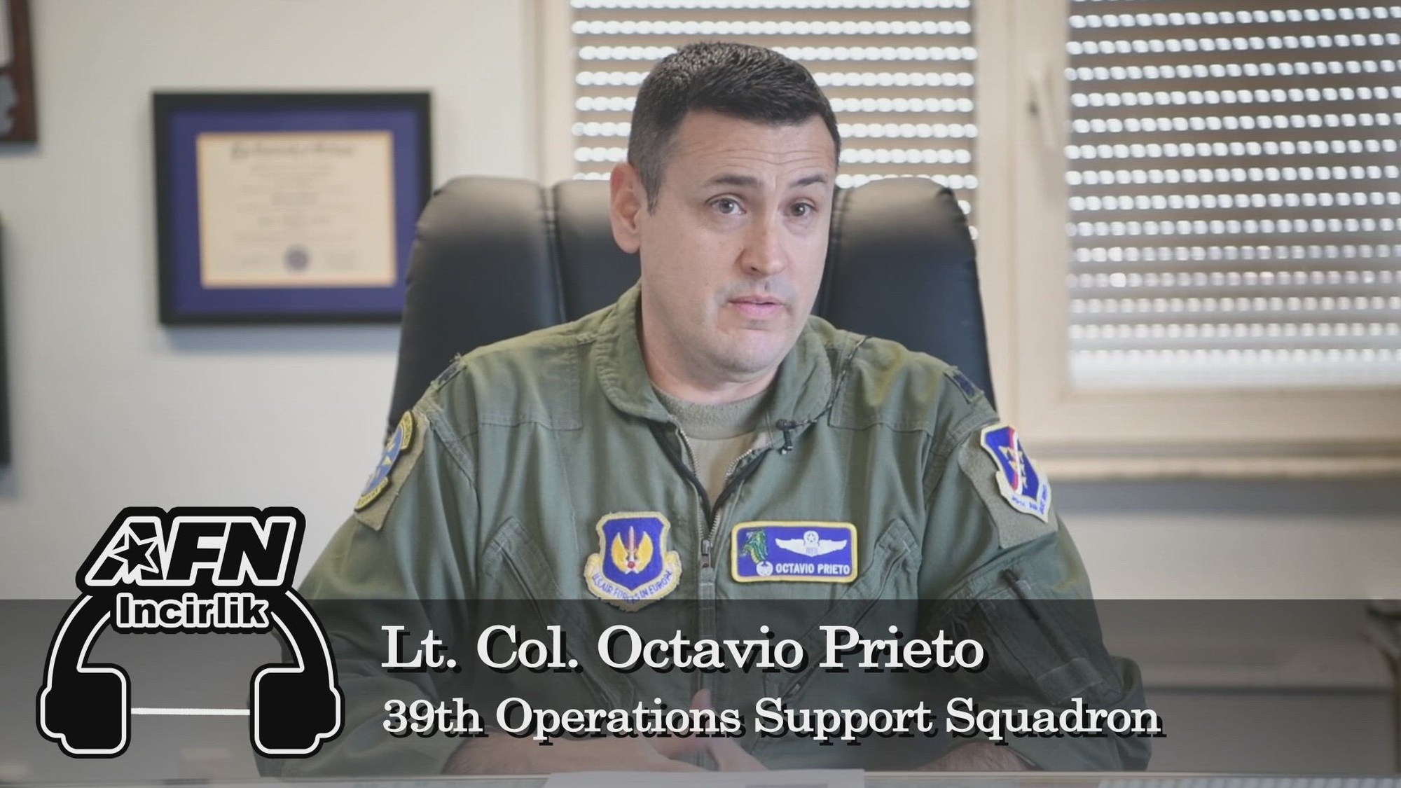 American Forces Network Incirlik recently interviewed Lt. Col. Octavio Prieto, 39th Operations Support Squadron commander, regarding the 39th OSS involvement in the earthquake relief operations at Incirlik Air Base, Turkiye on Feb. 17, 2023.  Incirlik Air Base serves as a major hub for humanitarian assistance flowing to the affected region following the 7.8 earthquake that struck Türkiye and Syria on Feb. 6, 2023. (Defense Media Agency video by Senior Airman Gage Rodriguez)