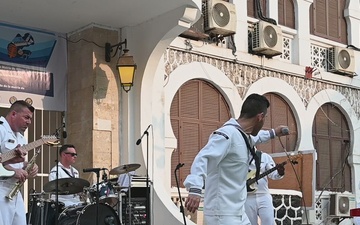 U.S. Naval Forces Europe Africa Band performance at the Office of the Mayor of Djibouti as part of Cutlass Express 2023