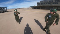 POV footage of U.S. Marines preparing a CH-53E Super Stallion for flight