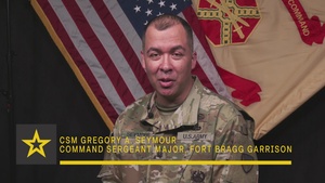 Fort Bragg Garrison CSM Seymour Army Emergency Relief PSA