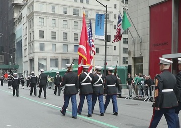 U.S. Marines with 1st Marine Corps District participate in New York City St. Patrick’s Day Parade