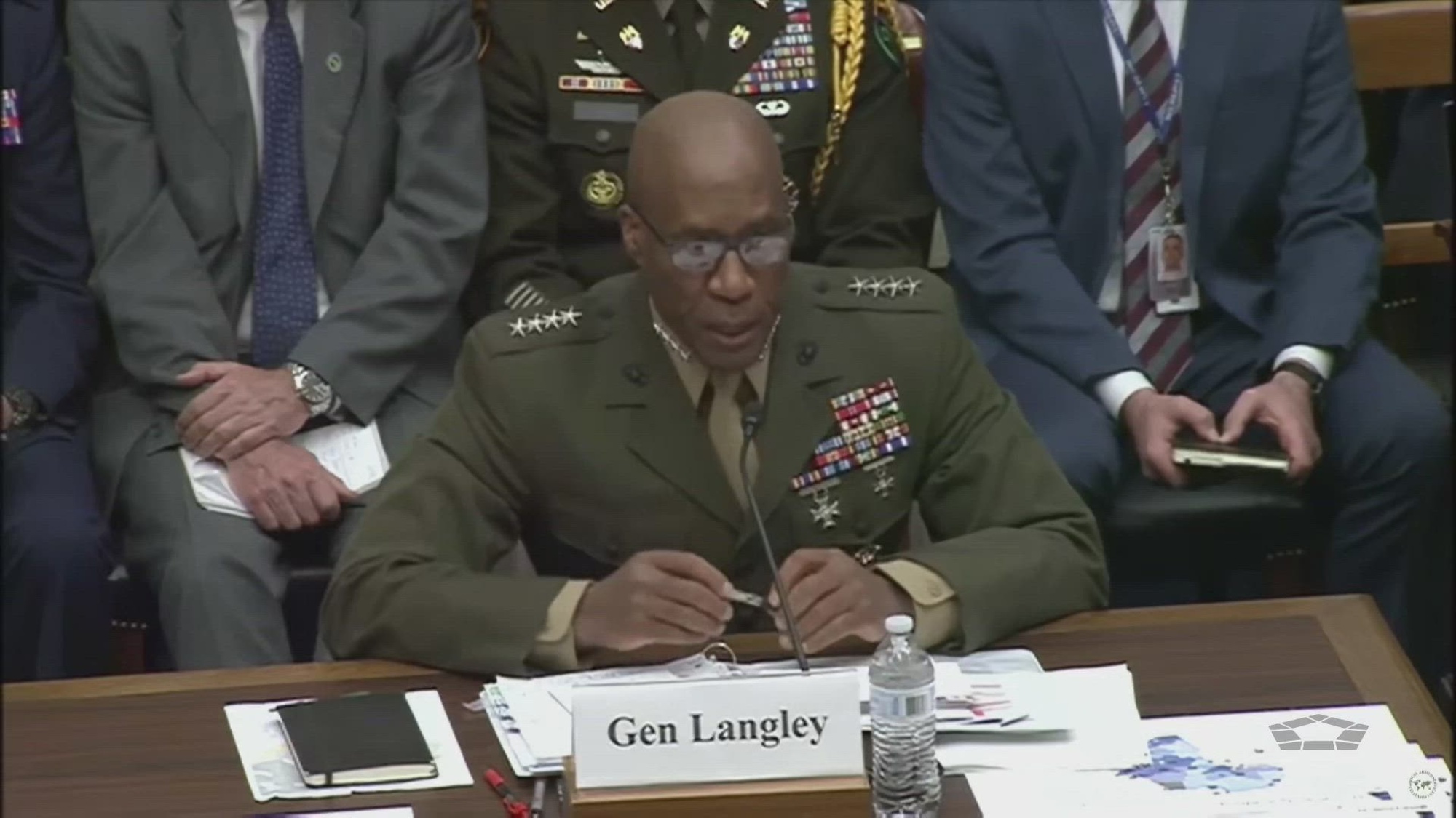 Army Gen. Michael E. Kurilla, commander of U.S. Central Command; Marine Corps Gen. Michael E. Langley, commander of U.S. Africa Command; and Celeste Wallander, assistant secretary of defense for international security affairs, testify about military posture and national security challenges in the Middle East and Africa during a hearing before the House Armed Services Committee.