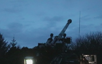 [B-roll] French soldiers Fire the Caesar into the night during Dynamic Front 23