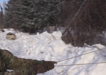 11th Airborne Division Soldiers break down base during JPMRC-AK 23-02