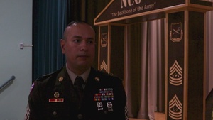 385th Military Police Battalion Noncommissioned Officers discuss NCO Induction Ceremony
