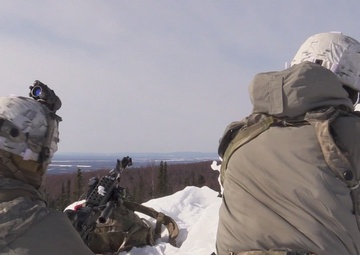11th Airborne Division Soldiers release Black Hornet Drone during JPRMC-AK 23-02