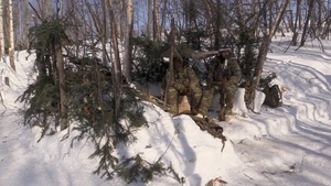 11th Airborne Division Soldiers construct winter fighting positions during JPMRC-AK 23-02