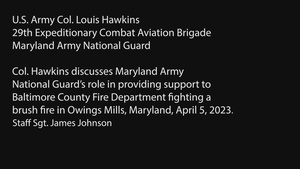 Maryland Army National Guard supports Baltimore County Fire Department with brush fire