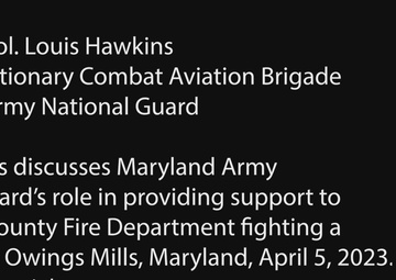 Maryland Army National Guard supports Baltimore County Fire Department with brush fire