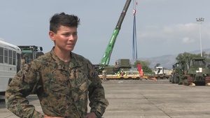 Balikatan 23 port handling and inland transfer chief Staff Sgt. Morgan Almazan interview
