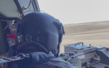 UH-60M Black Hawk helicopter aerial gunnery B-Roll
