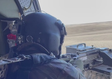 UH-60M Black Hawk helicopter aerial gunnery B-Roll