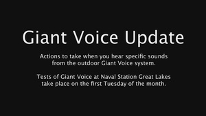 Naval Station Great Lakes Giant Voice Update 2023