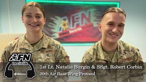 AFN Incirlik - Audiogram - 39th Air Base Wing Protocol - 1st Lt. Burgin and Staff Sgt. Corbin