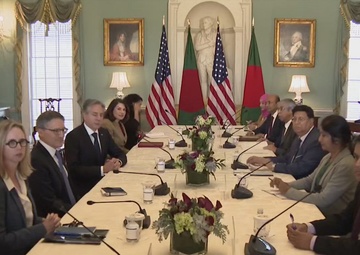 Secretary of State Antony J. Blinken meets with Bangladeshi Foreign Minister Abdul Momen at the Department of State