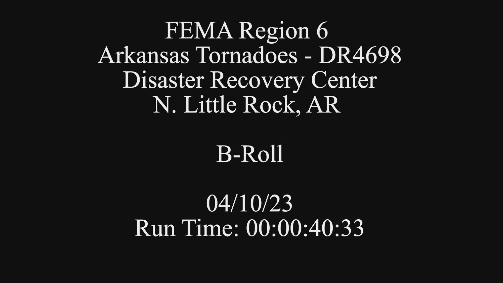 Little Rock, AR – The community of Jacksonville recovers from storm damage caused by the recent tornadoes, while FEMA personnel helps survivors at a newly opened DRC in N. Little Rock.



