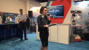 Coast Guard Unmanned Systems Cross-Functional Team Lead speaks at Sea Air Space 2023