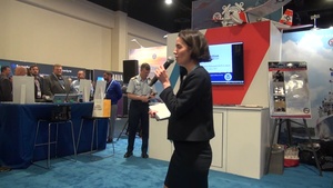 Coast Guard assistant program executive officer for C5I and Chief of C5I Acquisitions speaks at Sea Air Space 2023