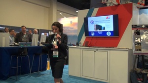 Director of Research Partnerships at the Coast Guard RDC  speaks at Sea Air Space 2023