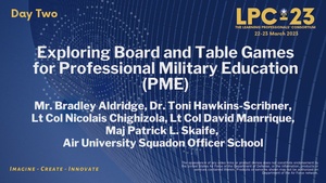 LPC-23 Exploring Board and Table Games for Professional Military Education (PME)