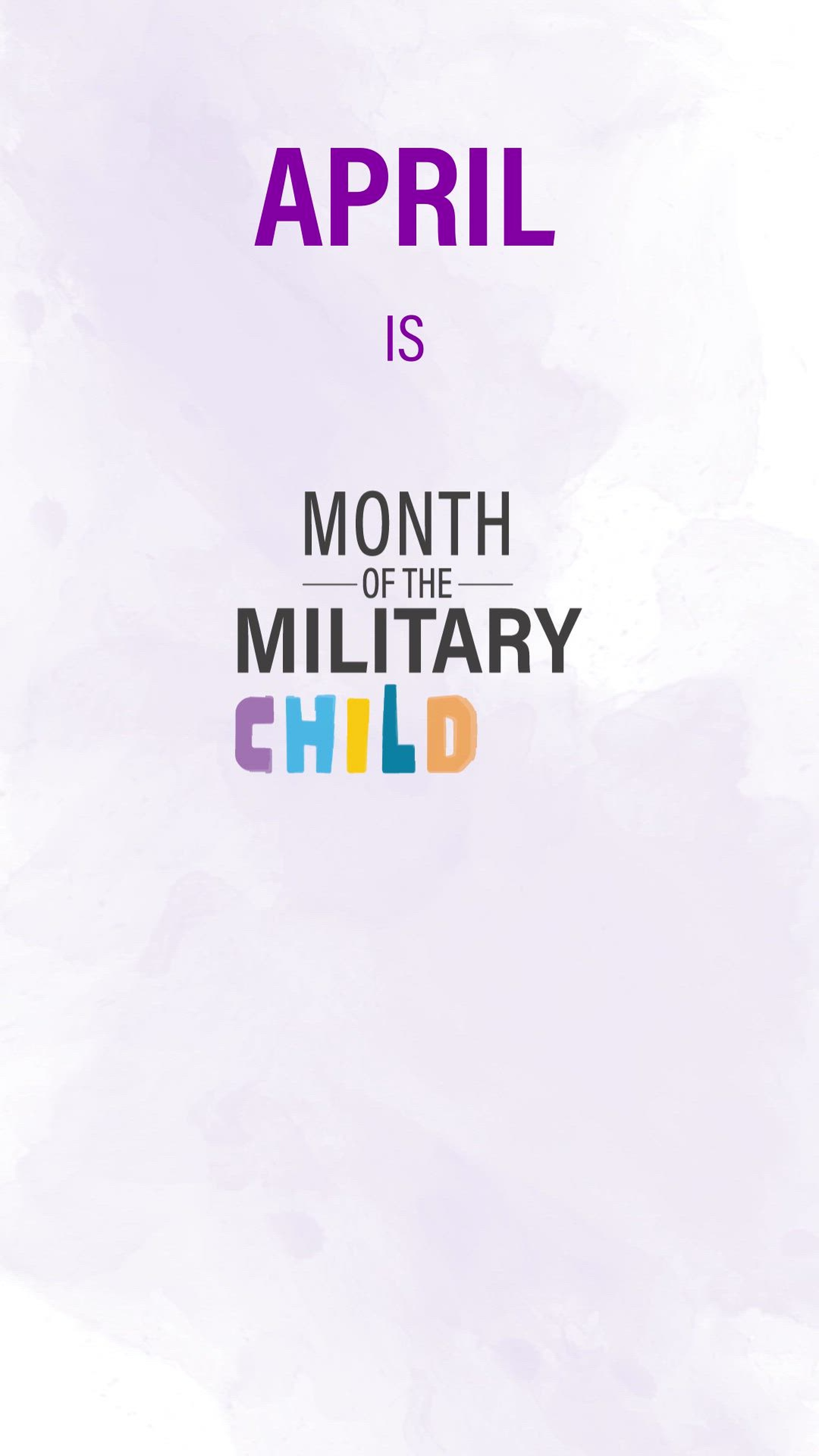 Month of the Military Child Animation created as an advertisement celebrating April as Month of the Military Child for the Air Force Reserve, at Robins Air Force Base, Georgia, April 13, 2023. This graphic was created as a TASK to commemorating the National Month of Observance. (U.S. Air Force Reserve still graphic by Mr. Ivan Rivera)