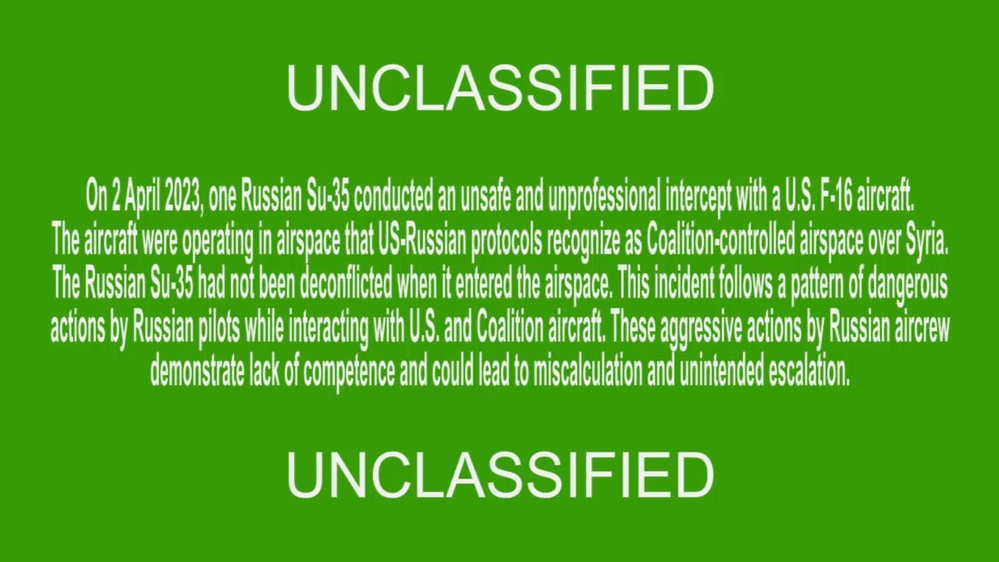 DVIDS - Video - Russian Su-35 Unsafe And Unprofessional Intercept With ...