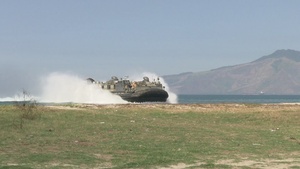 U.S. Marines, Sailors conduct offload from landing craft air cushions  in Subic Bay during Balikatan 23