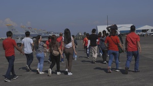 Balikatan 23 | U.S. Airmen conduct an F-16 Fighting Falcon aircraft tour