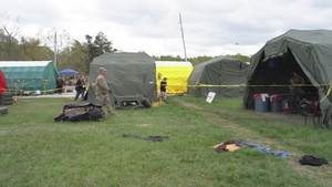 Mock civilian decontamination and urban search and rescue