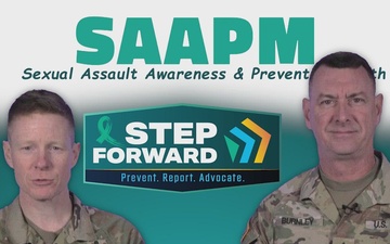 BG Nicholson and CSM Burnley deliver SAAPM message to Team USASAC