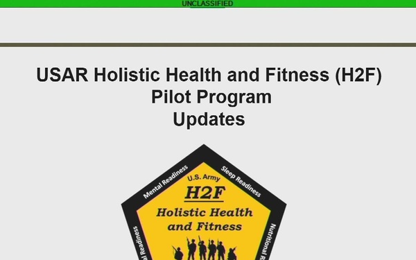 Col. John Shipe, G3/5/7 81st Readiness Division, Provides an Update on the U.S. Army Reserve Holistic Health and Fitness System