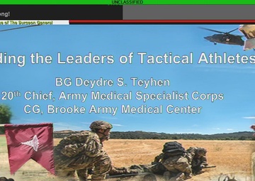 Brig. Gen. Deydre Teyhen, Commander Brooke Army Medical Center, Provides her remarks on the Mental Readiness Domain during the Holistic Health and Fitness Symposium