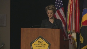 Ms. Christi Logan, United States Special Operations Command Human Performance Advisor, Provides her remarks on the Nutritional Readiness Domain during the Holistic Health and Fitness Symposium