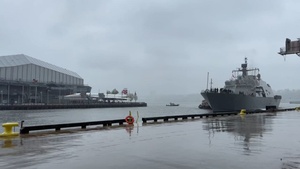 USS Cooperstown (LCS 23) arrives in New York