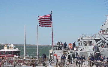 USS Ramage Departs Naval Station Norfolk for Deployment