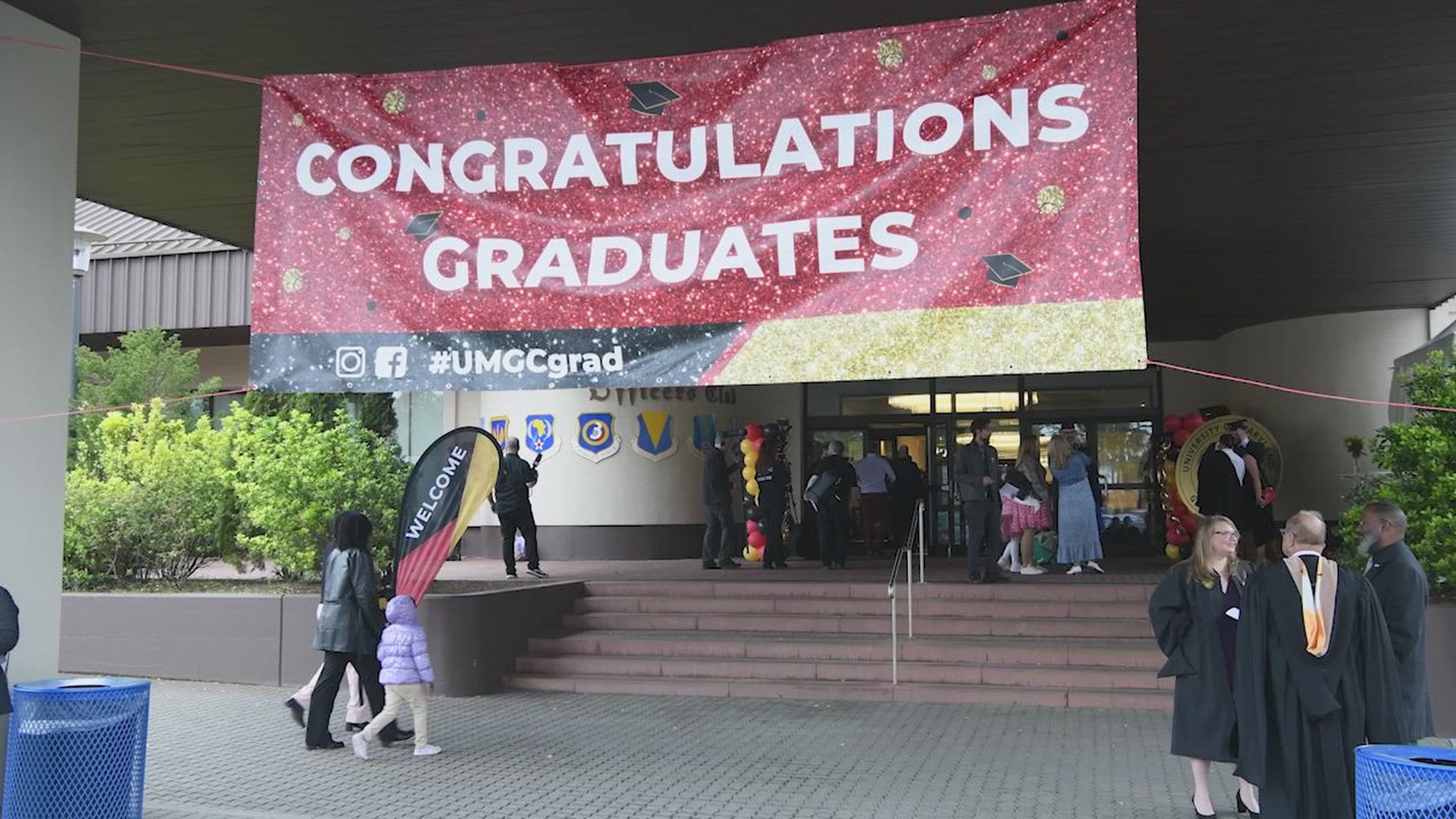 The University Of Maryland Global Campus held their graduation ceremony on April 29th, 2023 at Ramstein, Air Base. Higher Education is important because it helps to develop and strengthen service members and their families. (U.S. Air Force video by SSgt. Sari Seibert)